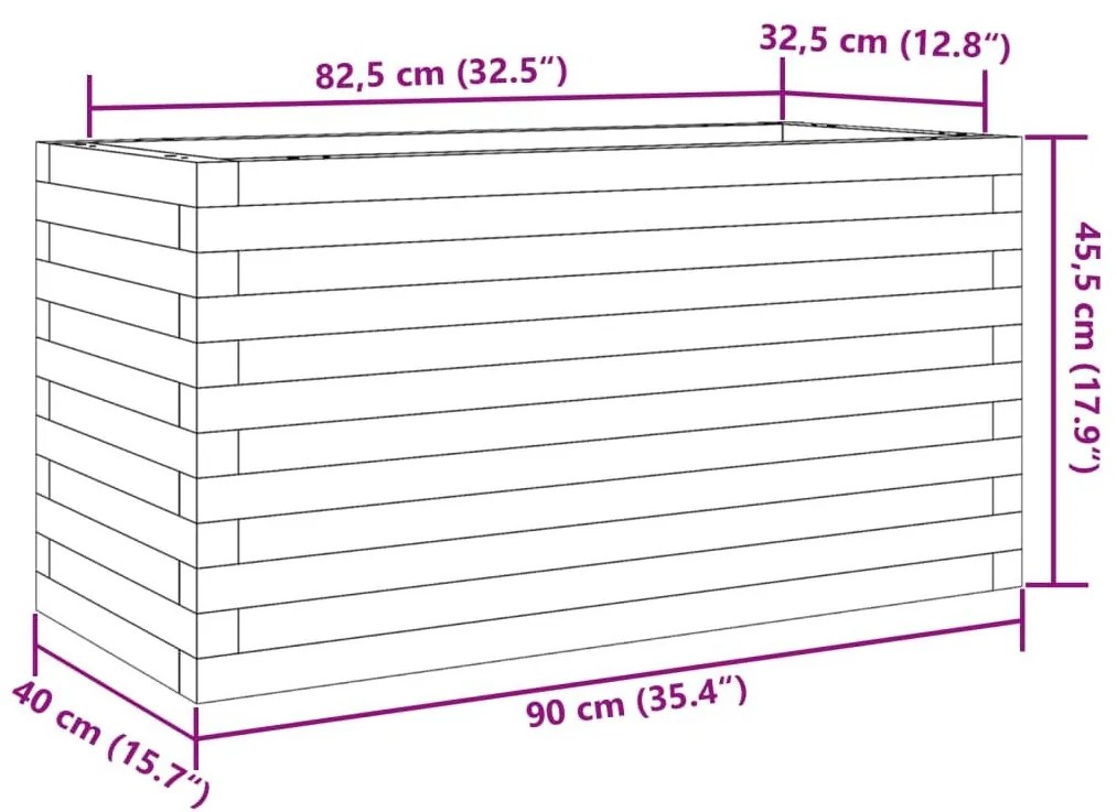 Ζαρντινιέρα Καφέ Κεριού 90x40x45,5 εκ. από Μασίφ Ξύλο Πεύκου - Καφέ