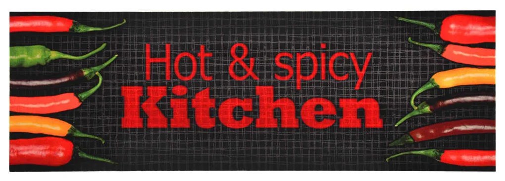 vidaXL Πατάκι Κουζίνας Σχέδιο Hot &amp; Spicy Πλενόμενο 60 x 300 εκ.