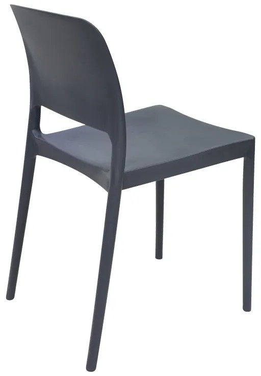 Καρέκλα Fenxy pakoworld pp σε μαύρη απόχρωση 38x42x77εκ