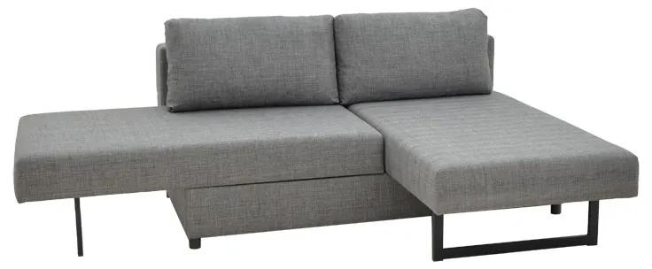 Πολυμορφικός καναπές-κρεβάτι Defry pakoworld γκρι ύφασμα 230x165x72εκ