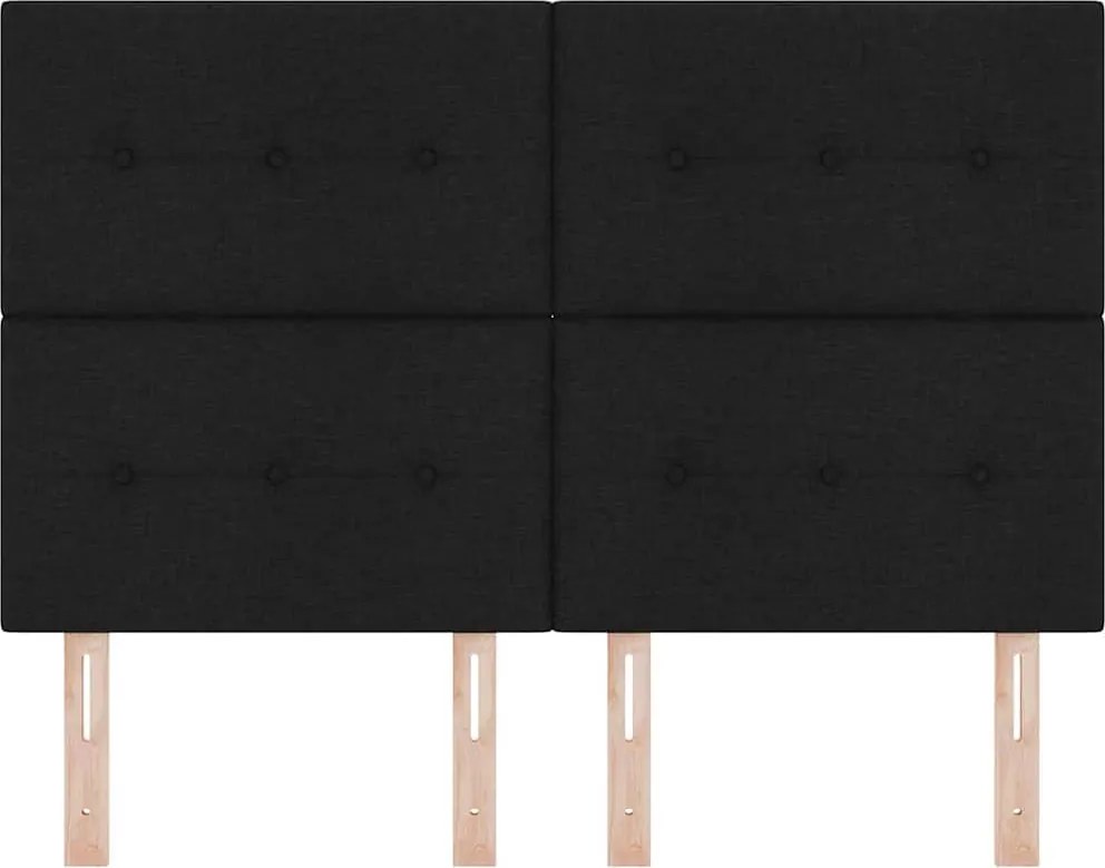 vidaXL LED κεφαλάρι Μαύρο ύφασμα