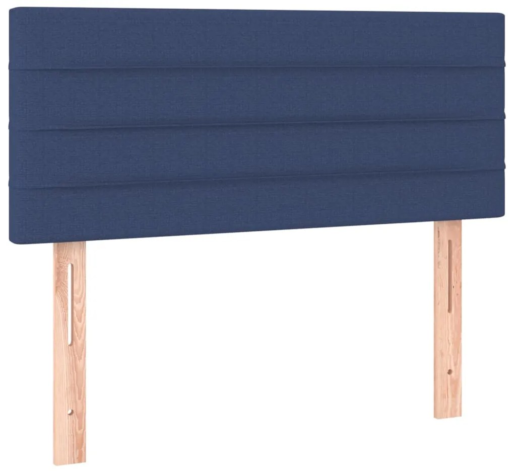 Κρεβάτι Boxspring με Στρώμα Μπλε 90x190 εκ.Υφασμάτινο 3126851