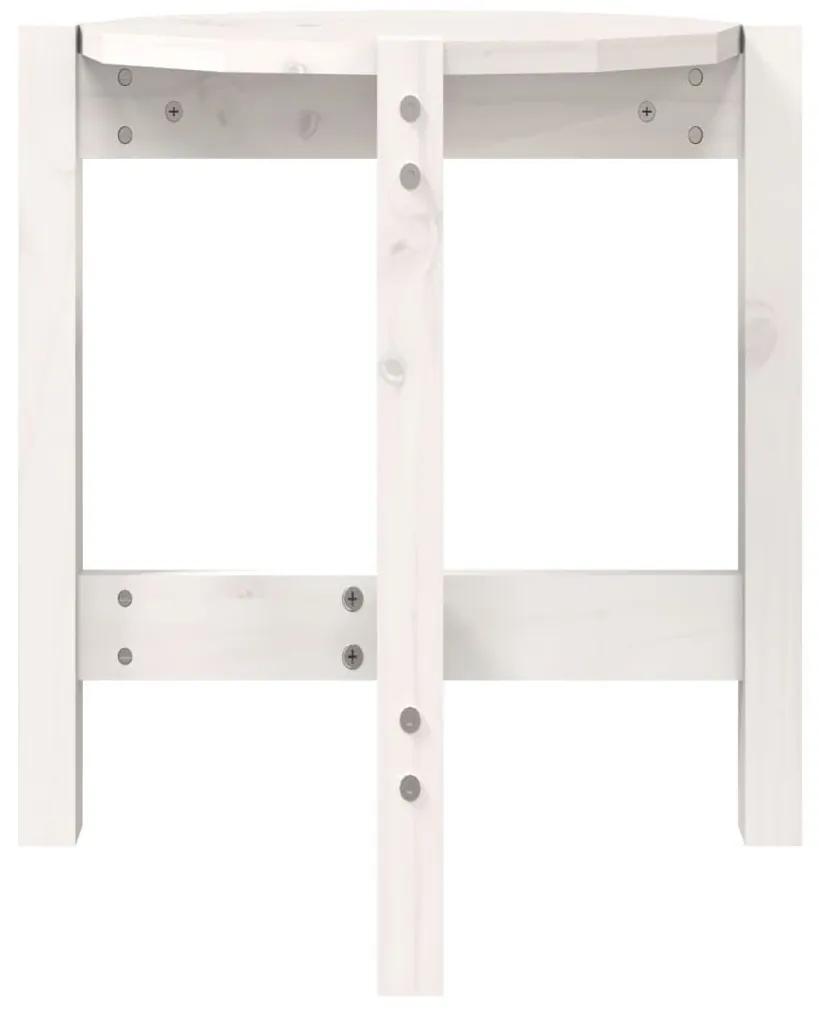 Τραπεζάκι Σαλονιού Λευκό Ø 42,5 x 45 εκ. από Μασίφ Ξύλο Πεύκου - Λευκό