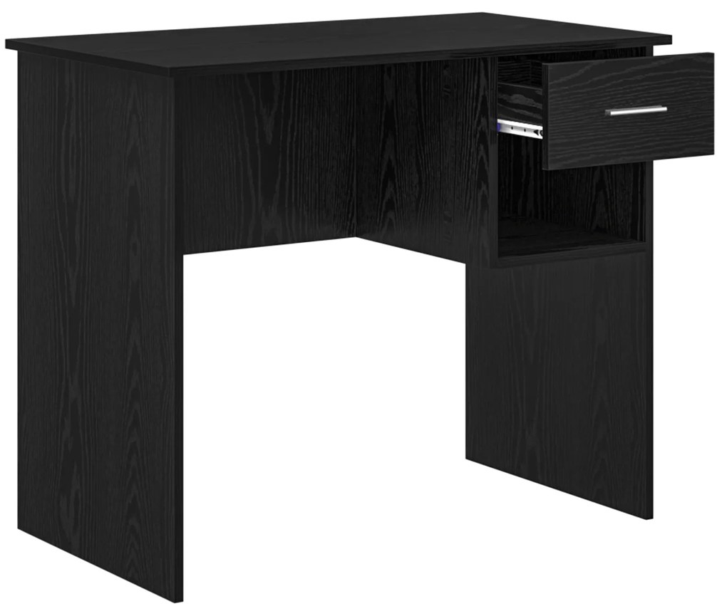 vidaXL Γραφείο με Αποθήκευση Μαύρης Δρύς 90x49.5x75 cm Επεξεργασμένο Ξύλο
