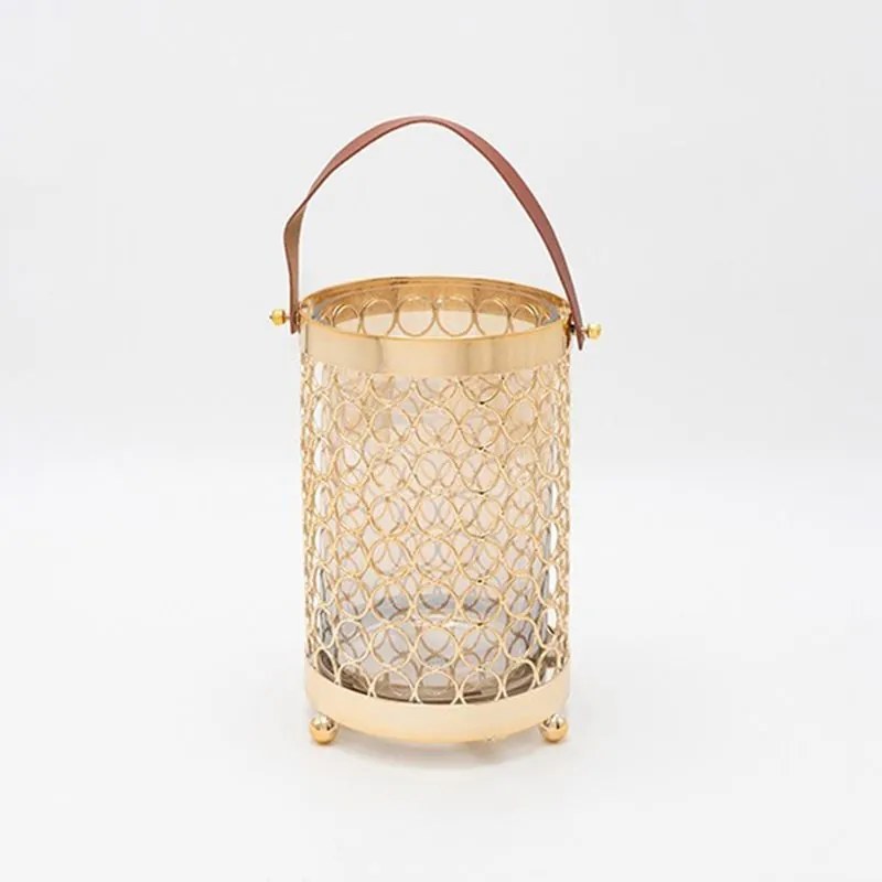 Φανάρι Μεταλλικό 819-00253 Φ14x22cm Gold Estheti Home Μέταλλο