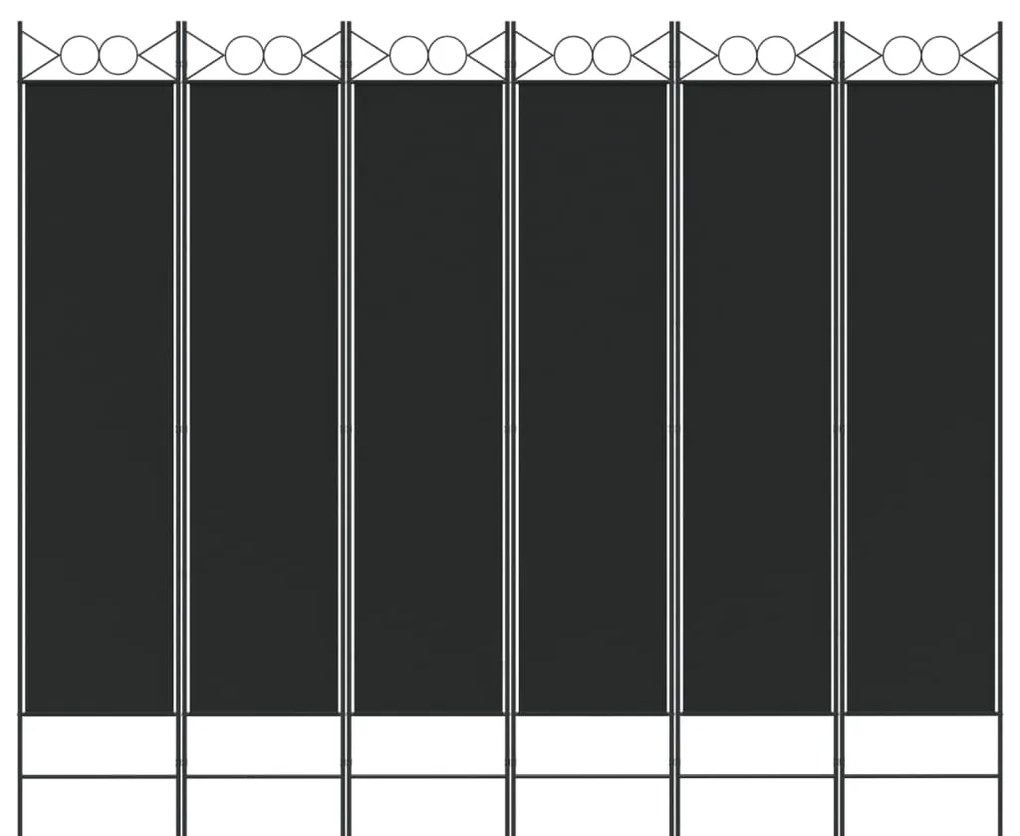 vidaXL Διαχωριστικό Δωματίου με 6 Πάνελ Μαύρο 240x200 εκ. από Ύφασμα