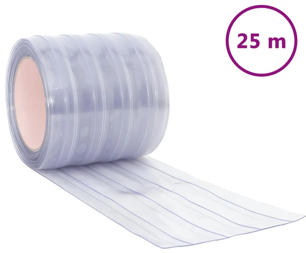 vidaXL Λωριδοκουρτίνα Διαφανής 25 μ. 200 χιλ. x 1,6 χιλ. από PVC