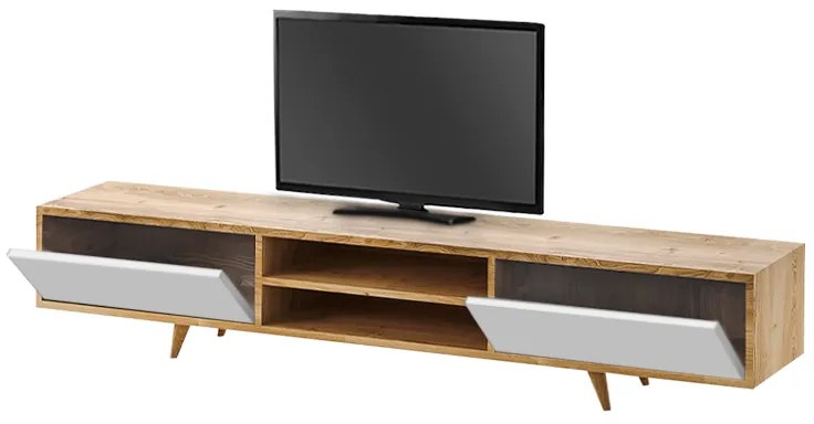 ΕΠΙΠΛΟ ΤΗΛΕΟΡΑΣΗΣ SERINE MEGAPAP ΧΡΩΜΑ SAPPHIRE OAK - ΛΕΥΚΟ 170X37X45ΕΚ.