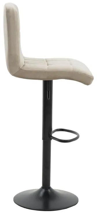 Σκαμπό μπαρ Remina πτυσσόμενο μπεζ βελούδο-βάση μαύρο μέταλλο 44x44x112εκ 2αδα 44x44x112 εκ.