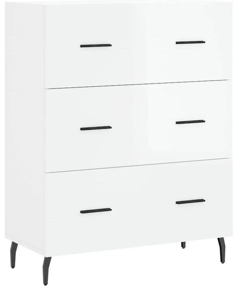 vidaXL Ντουλάπι Γυαλιστερό Λευκό 69,5x34x90 εκ. Επεξεργασμένο Ξύλο