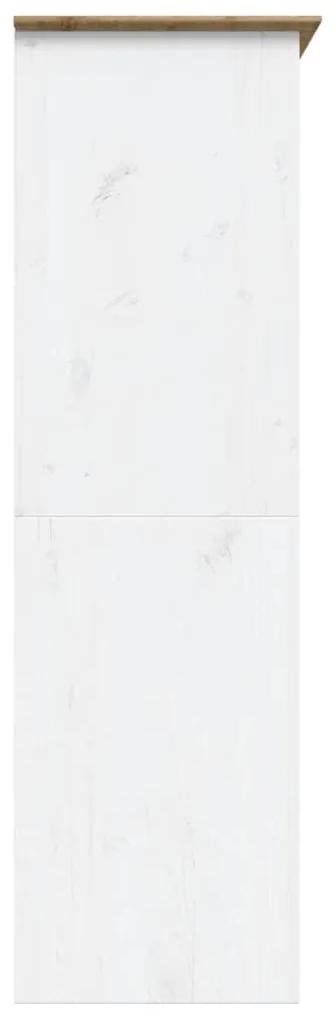 vidaXL Ντουλάπα BODO Λευκή/Καφέ 151,5x52x176,5 εκ. Μασίφ Ξύλο Πεύκου