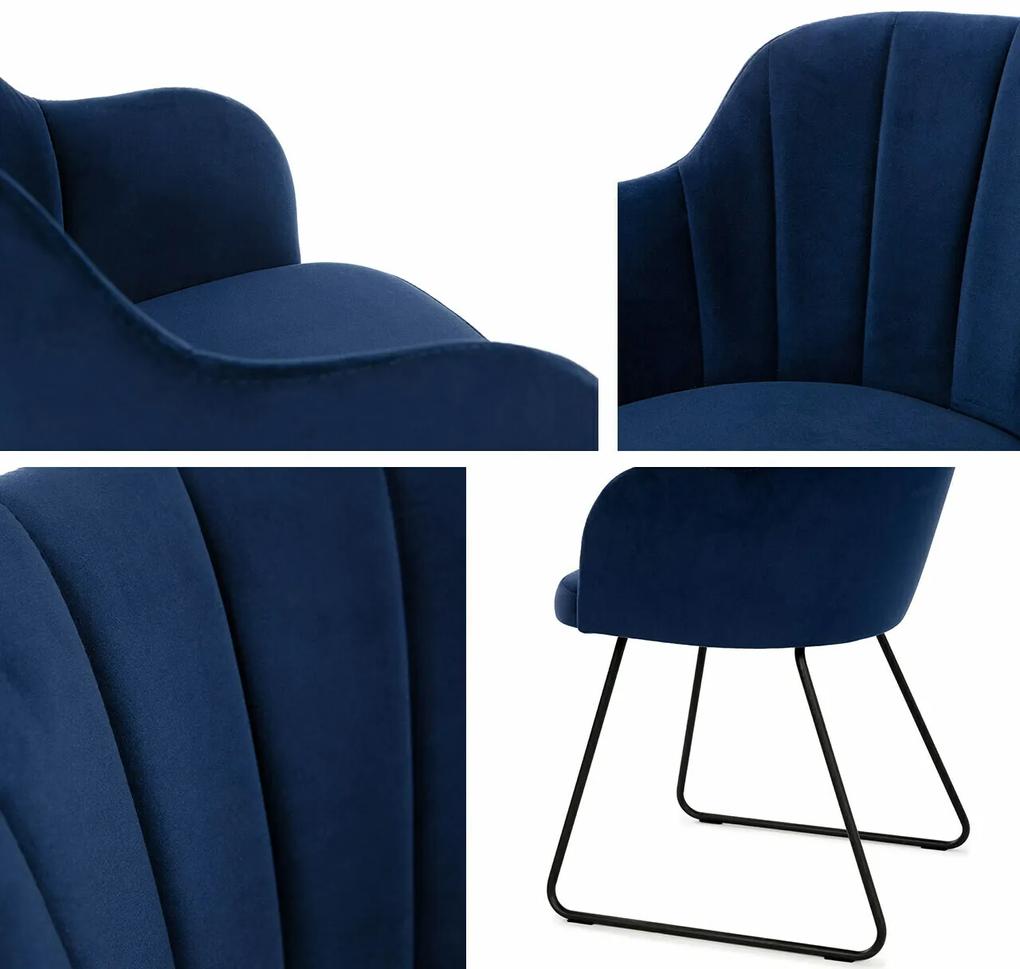Καρέκλα Comfivo 102, Μαύρο, Μπλε, 78x46x56cm, 9 kg, Ταπισερί, Μεταλλικά, Μπράτσα | Epipla1.gr