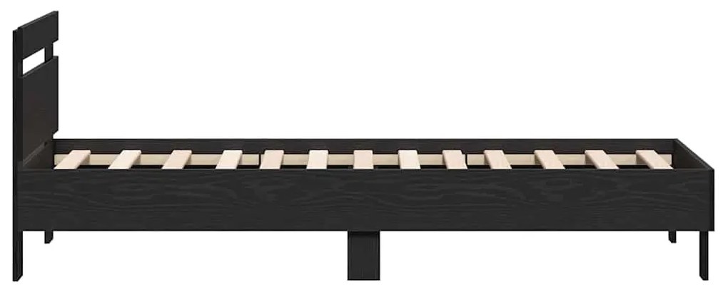 vidaXL Πλαίσιο Κρεβατιού Μαύρη δρυς 90 x 190 cm Επεξεργασμένο ξύλο