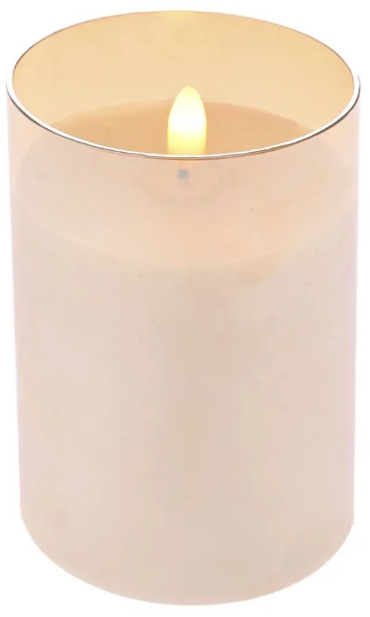 Κερί Led Μπαταρίας Κρεμ Σε Μελί Γυάλινη Βάση iliadis 7,5x12,5εκ. 76401