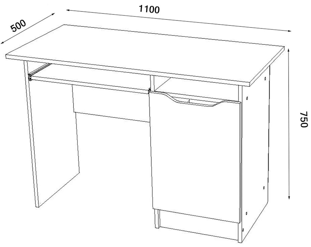 Γραφείο Ξύλινο DIVONI Γκρι 110x50x75
