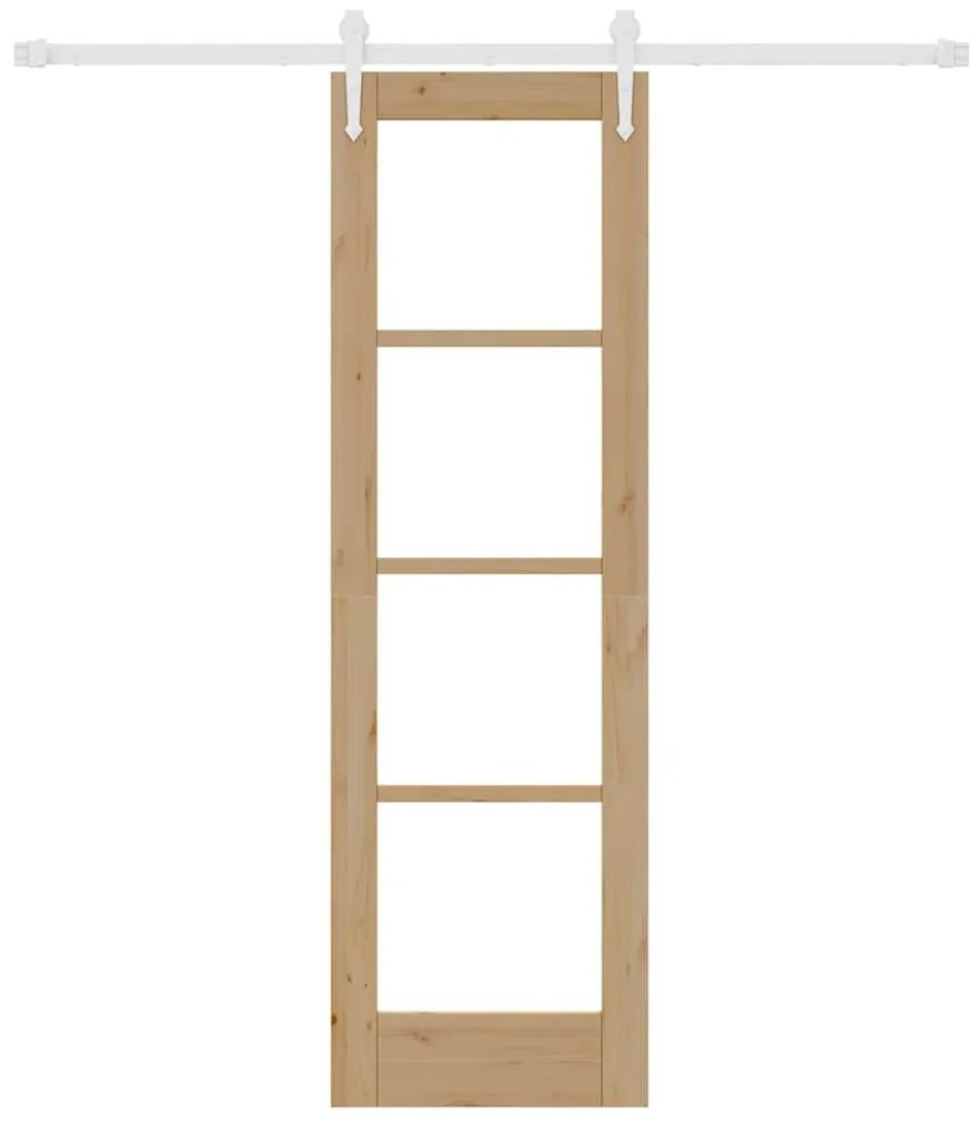 vidaXL Ολισθητή Πόρτα Καφέ 61 x 198.5 εκ. Ξύλο και μέταλλο