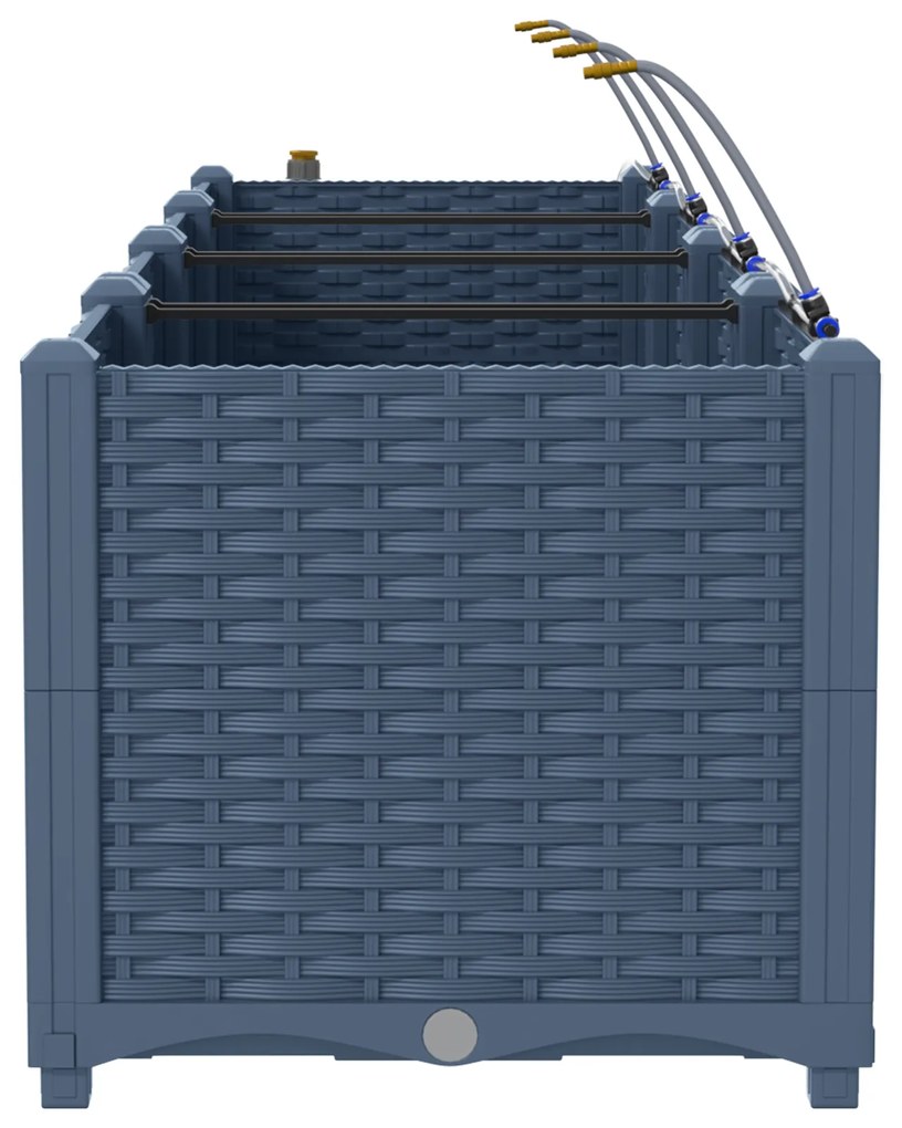 vidaXL Γλάστρες Κήπου 1 τεμ Γκρι 120 x 40 x 37.5 cm Πλαστικό