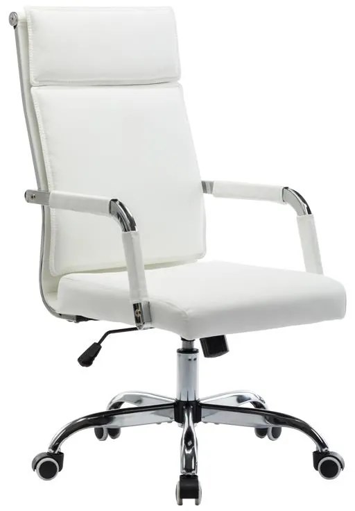 Καρέκλα γραφείου διευθυντη Mavel PU λευκό 55x62x100-110εκ 55x62x110 εκ.