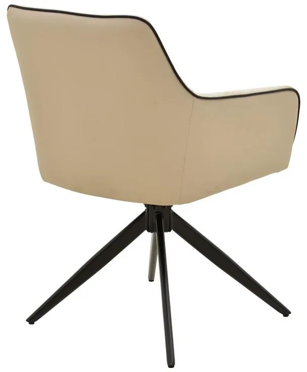 Καρέκλα - Πολυθρόνα Debra Περιστρεφόμενη Μπέζ Ύφασμα- PU με Μαύρο Μεταλλικό Πόδι 60x64x83εκ. 60x64x83 εκ.