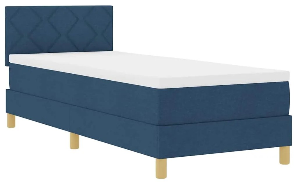 vidaXL Κρεβάτι box spring με στρώμα με στρώμα Μπλε 80 x 200 cm ύφασμα