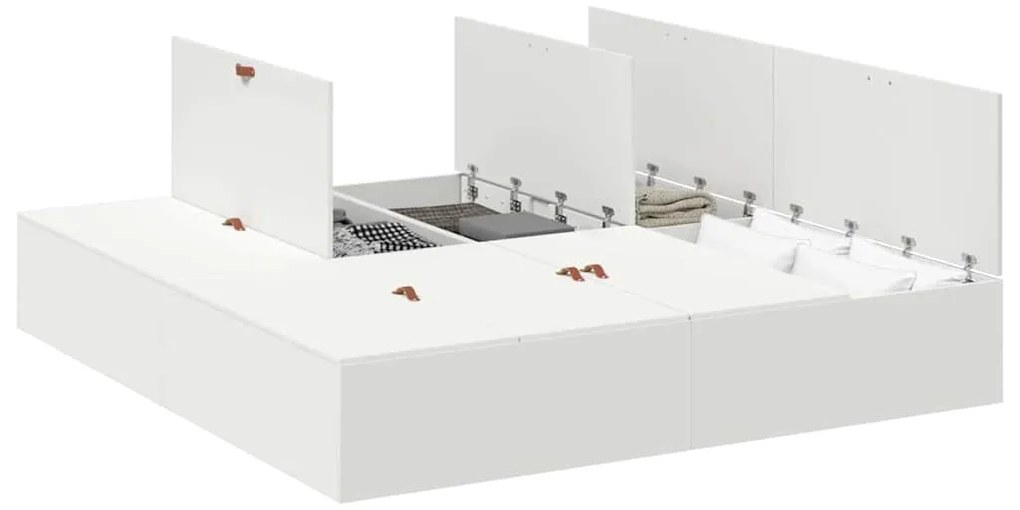 vidaXL Σκελετός Κρεβατιού Λευκό 200 x 200 cm Επεξεργασμένο ξύλο