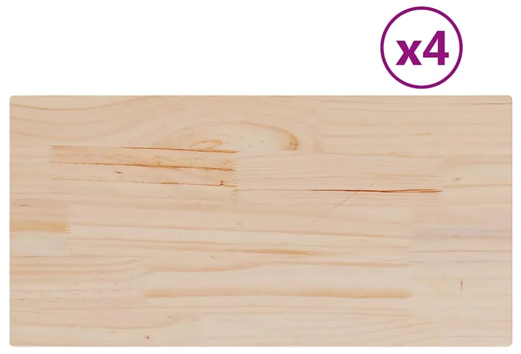 vidaXL Επιφάνειες Τραπεζιού Ορθογώνιες 4 τεμ. 90x45x1,7 εκ Μασίφ Πεύκο