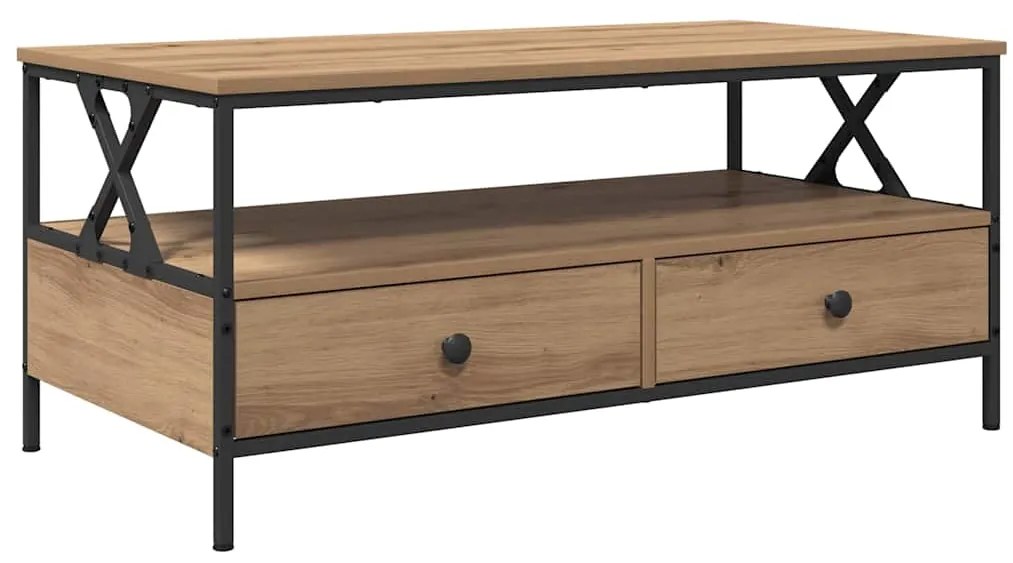 vidaXL Τραπεζάκι σαλονιού with Drawer artisan δρυς 100 x 51 x 45 cm