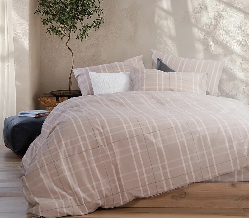 Σετ Παπλωματοθηκη Υπερδιπλη Highlar Olive 240Χ230 Nef-Nef Homeware