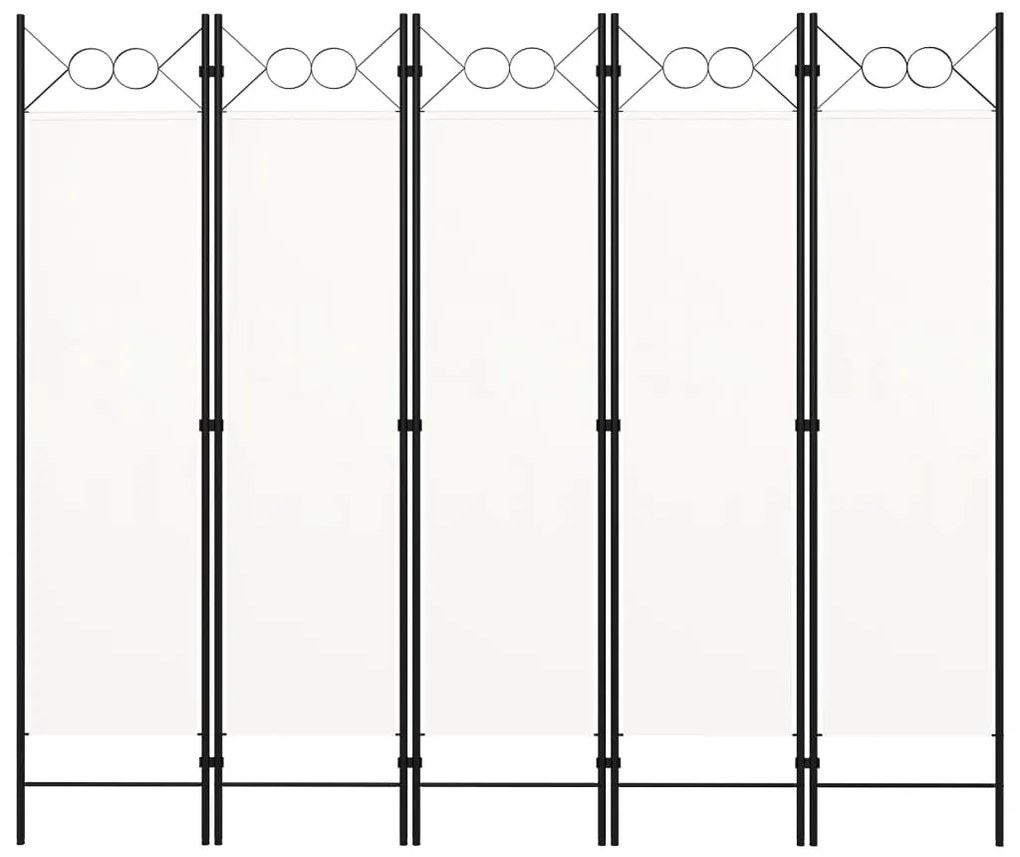 vidaXL Διαχωριστικό Δωματίου με 5 Πάνελ Λευκό 200 x 180 εκ.