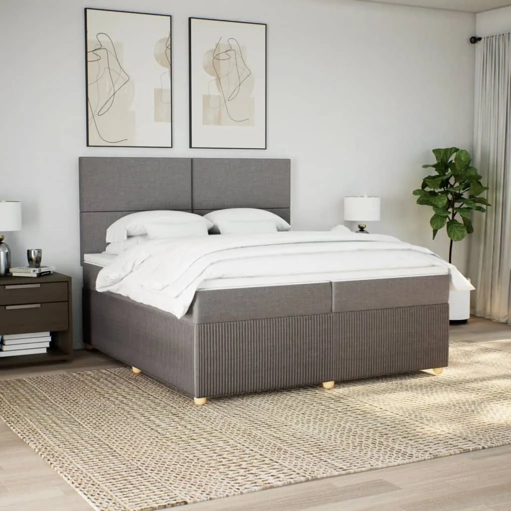 ΚΡΕΒΑΤΙ BOXSPRING ΜΕ ΣΤΡΩΜΑ TAUPE 200X200 ΕΚ. ΥΦΑΣΜΑΤΙΝΟ 3292160