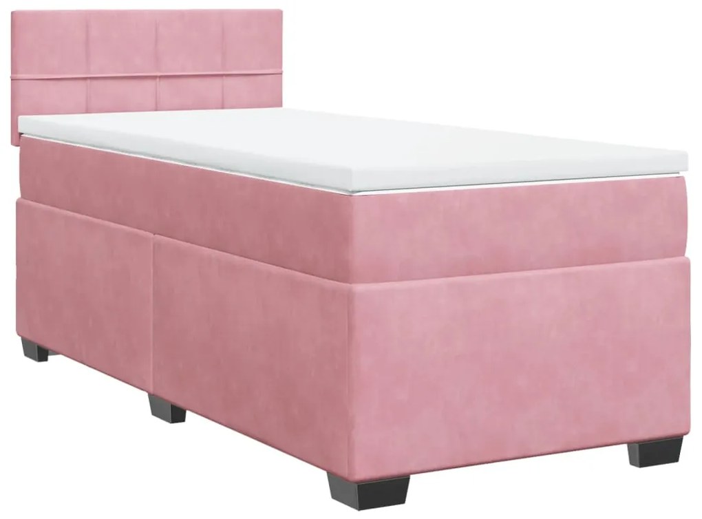 ΚΡΕΒΑΤΙ BOXSPRING ΜΕ ΣΤΡΩΜΑ ΡΟΖ 90X200 ΕΚ. ΒΕΛΟΥΔΙΝΟ 3286227