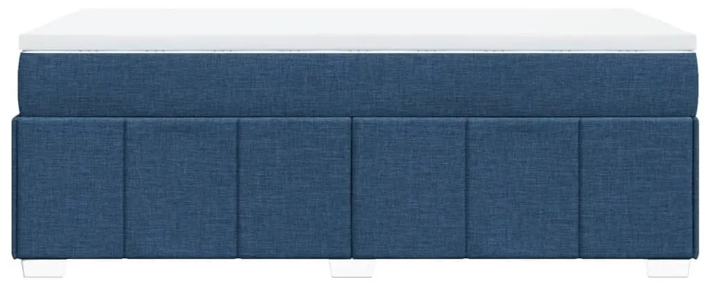 Κρεβάτι Boxspring με Στρώμα Μπλε 100 x 200 εκ. Υφασμάτινο - Μπλε