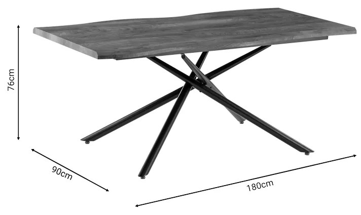 Τραπεζαρία Ditta-Jonal pakoworld μόκα- καρυδί 180x90x76εκ (1 τεμάχια)