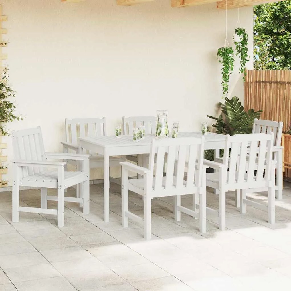vidaXL Καθίσματα Κήπου 6 τμχ Λευκά 65.5x55.5x88 εκ HDPE