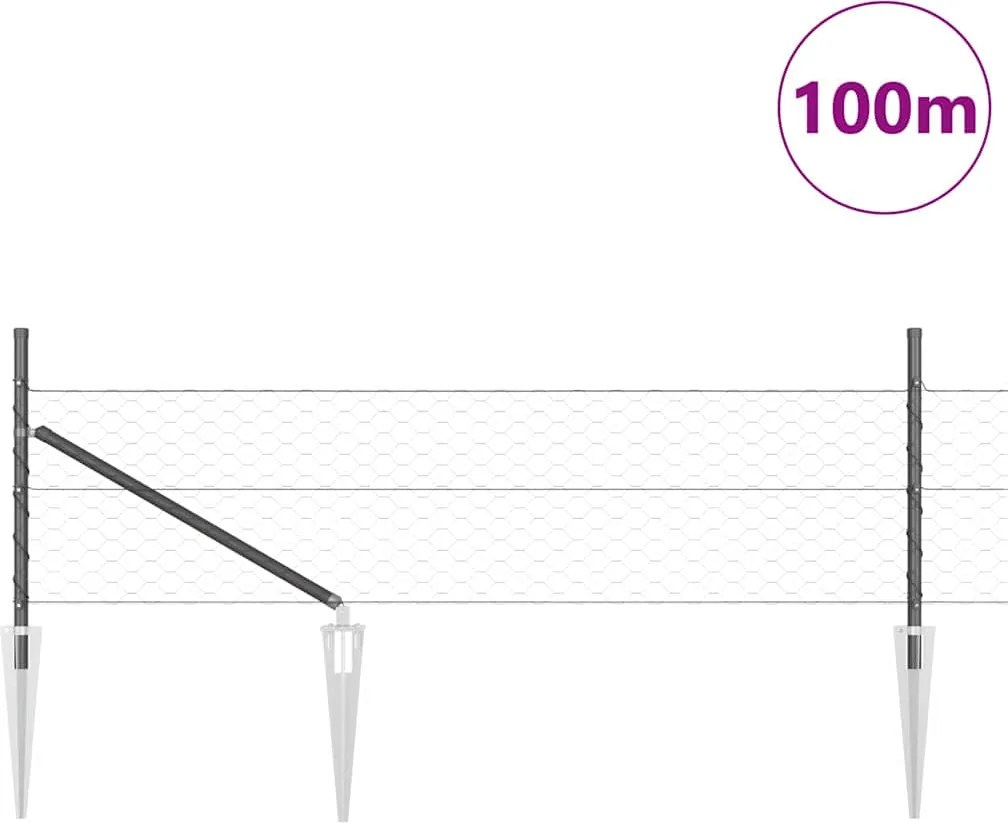 vidaXL Στύλος Περιφράξεων Γκρι