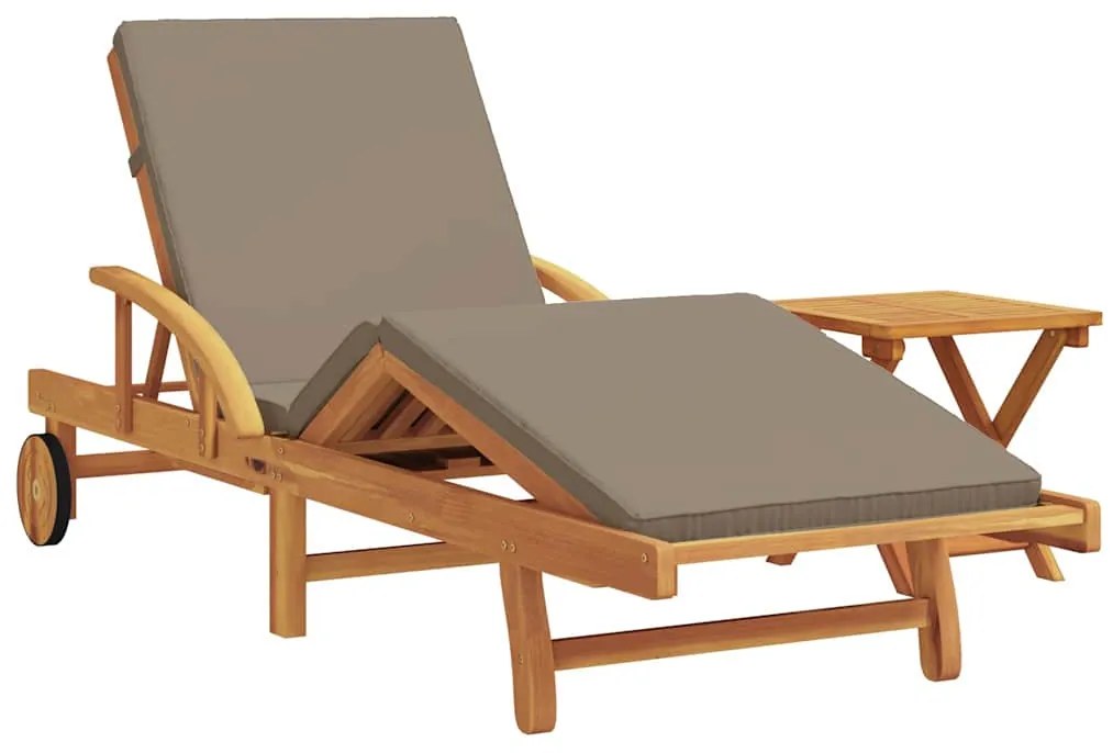 vidaXL Ξαπλώστρα 2 pcs Taupe 40 x 40 x 40εκ Μασίφ ξύλο ακακίας