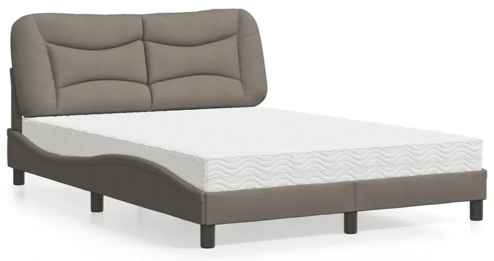 vidaXL Κρεβάτι Taupe 140x190 εκ. Υφασμάτινο
