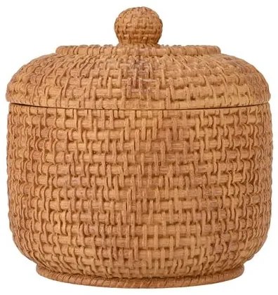 Estia Δοχείο Για Βαμβάκι Rope 10x10x10.6cm Ρητίνης Καφέ 02-25816