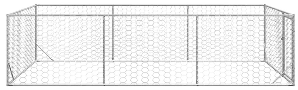 vidaXL Κλουβί Σκύλου Εξωτερ. Χώρου με πόρτα 2x4x1 μ. Γαλβαν. Ατσάλι