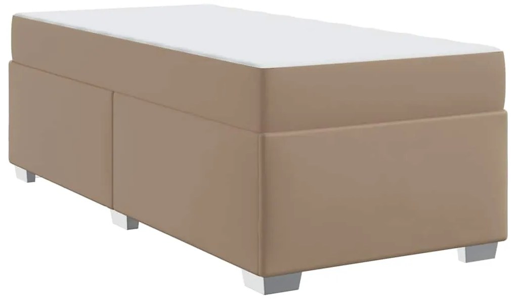vidaXL Σκελετός Κρεβατιού Καπουτσίνο 100 x 200 cm Τεχνητό δέρμα