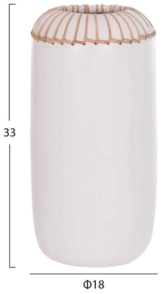 ΕΠΙΤΡΑΠΕΖΙΟ ΔΙΑΚΟΣΜΗΤΙΚΟ ΒΑΖΟ LENNOX HM4675.02S TΕΡΑΚΟΤΑ ΣΕ ΛΕΥΚΟ--Φ18x33Υεκ. (1 Τεμμάχια)