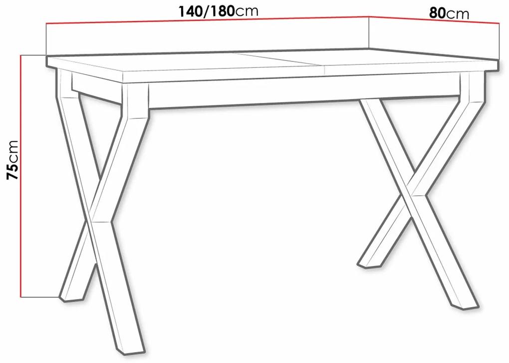 Τραπέζι Victorville 300, Άσπρο, Μαύρο, 75x80x140cm, 39 kg, Επιμήκυνση, Πλαστικοποιημένη μοριοσανίδα, Μέταλλο | Epipla1.gr