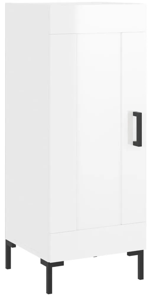 vidaXL Ντουλάπι Γυαλιστερό Λευκό 34,5x34x90 εκ. Επεξεργασμένο Ξύλο