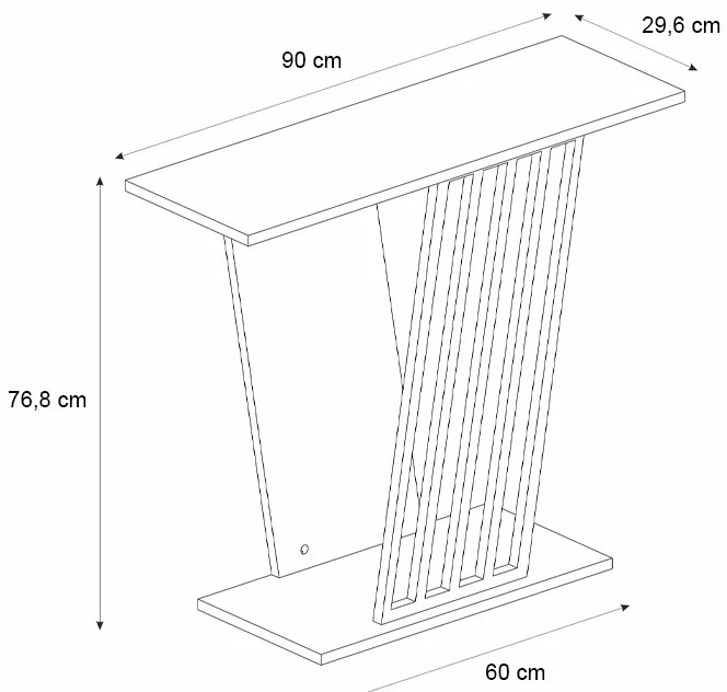 Κονσόλα Gravity Megapap χρώμα travertine - χρυσό 90x29,6x76,8εκ.
