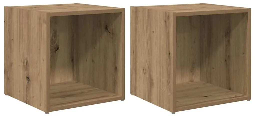 vidaXL Ντουλάπι TV 2 pcs Καφέ 37 x 35 x 37 εκ Επεξεργασμένο ξύλο