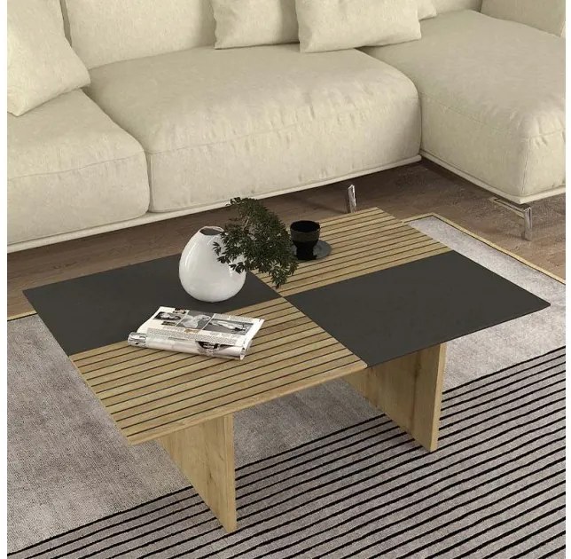 Τραπεζάκι Σαλονιού Venita Sapphire Oak-Ανθρακί 90x60x33,8 GP042-0238,1 Megapap-GP042-0238,1-Ανθρακί GP042-0238,1