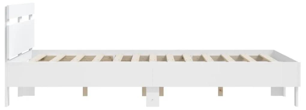 Πλαίσιο Κρεβατιού με Κεφαλάρι Λευκό 150x200 εκ Επεξεργ. Ξύλο - Λευκό