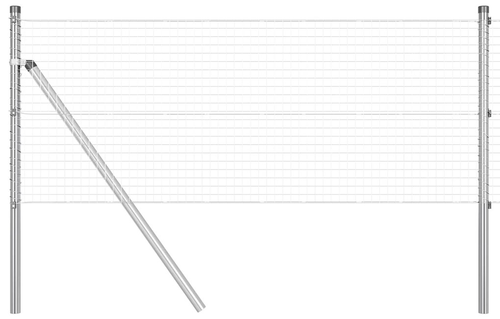 vidaXL Φράχτης Συνθετικού Χάλυβα με 13 Στυλους 0.4x50 m Γαλβανισμένο Ατσάλι