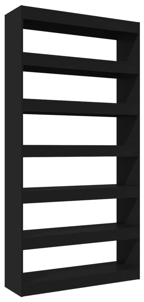 vidaXL Βιβλιοθήκη/Διαχωρ. Χώρου Μαύρο 100x30x198 εκ Επεξεργασμένο Ξύλο