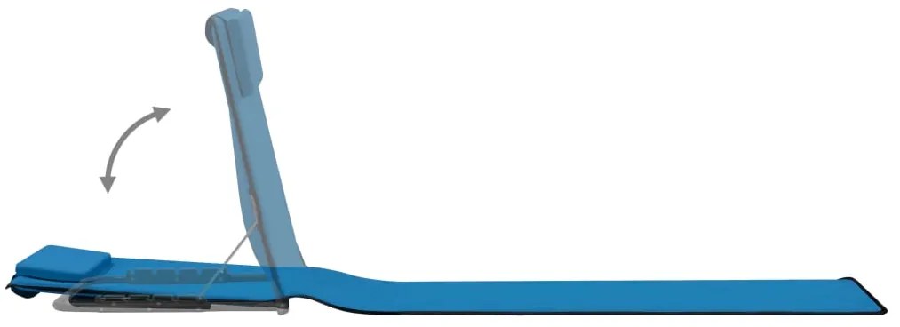 vidaXL Στρώματα - Ξαπλώστρες Πτυσσόμενα 2 τεμ. Μπλε από Ατσάλι/Ύφασμα